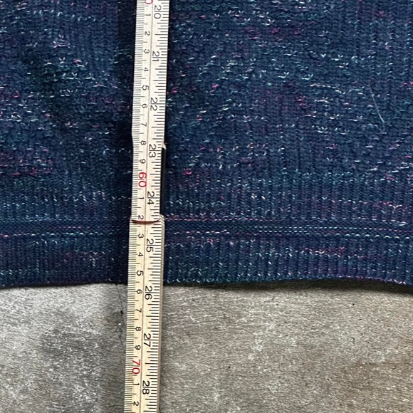 Vintage 90s AOP Pattern Knit Blue Sweater - Picture 5 of 5